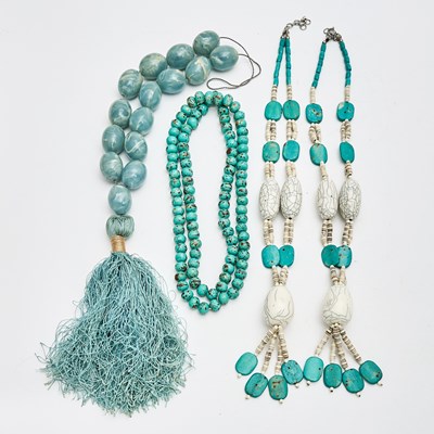 Lot 625 - Group of Turquoise and Faux Turquoise Costume Necklaces