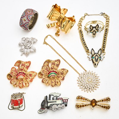 Lot 627 - Group of Metal and Rhinestone Costume Jewelry