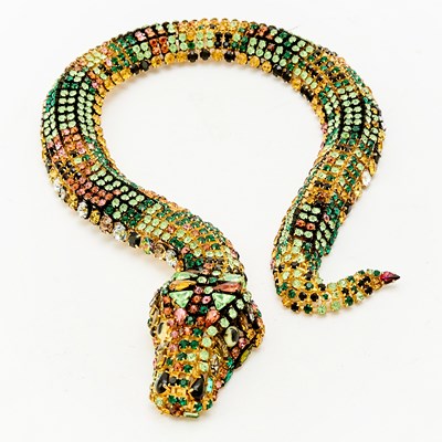 Lot 221 - Hanna Bernhard Snake Rhinestone Necklace