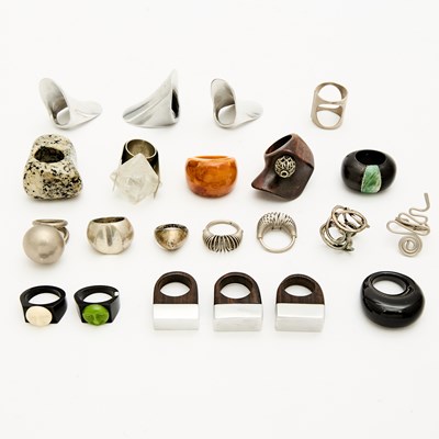 Lot 655 - Group of Wood, Metal and Other Costume Rings