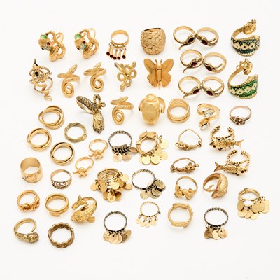 Lot 698 - Group of Gold-Tone Costume Rings