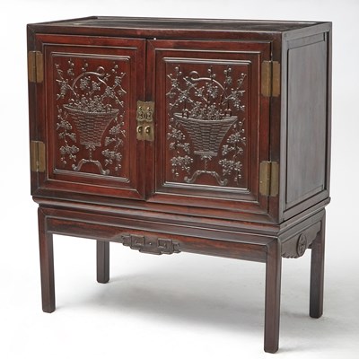 Lot 235 - Chinese Carved Hardwood Cabinet on Stand