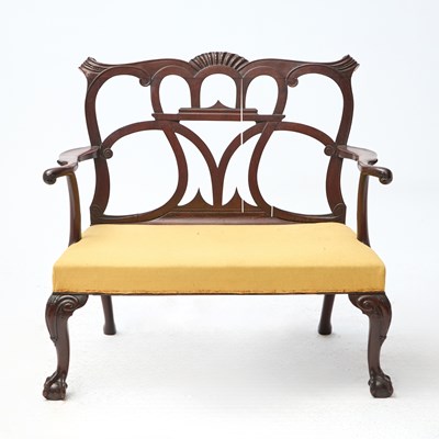 Lot 320 - George II Upholstered Mahogany Settee