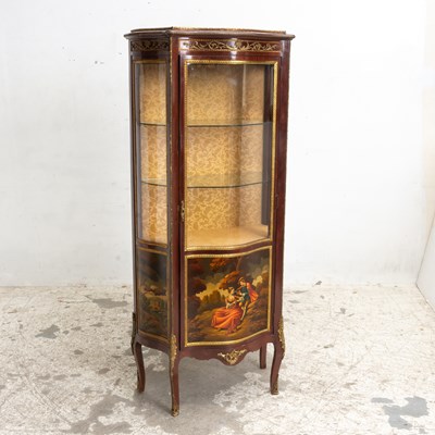 Lot 7 - French Stained Beechwood, Vernis Martin, Gilt-Metal Mounted and Glass Vitrine