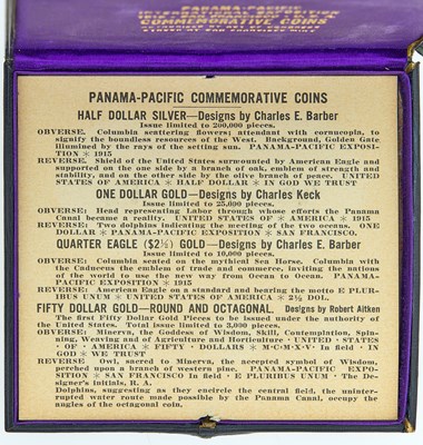 Lot 512 - United States 1915-S Panama-Pacific Five Piece Set in Presentation Case