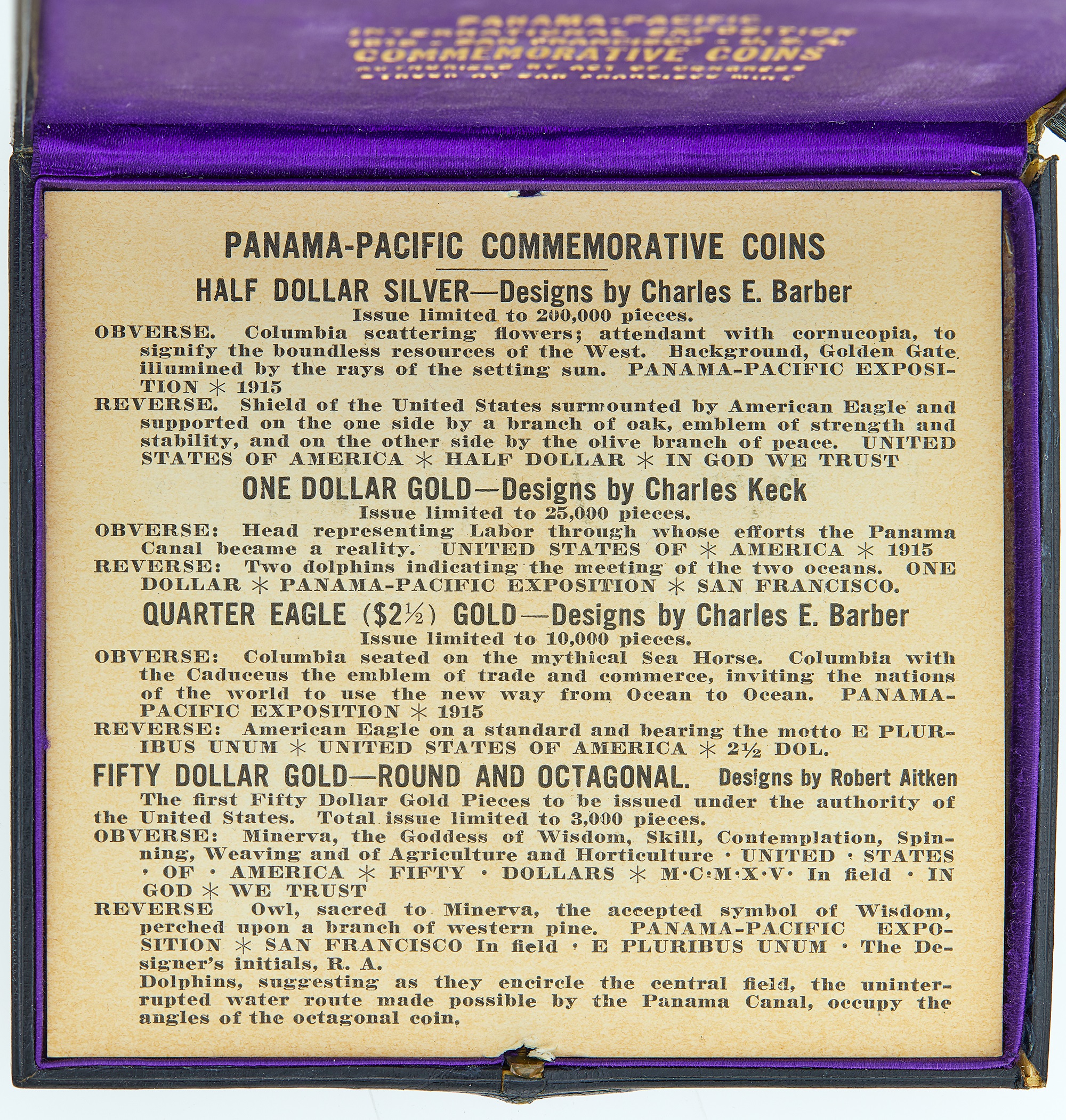Lot 512 - United States 1915-S Panama-Pacific Five
