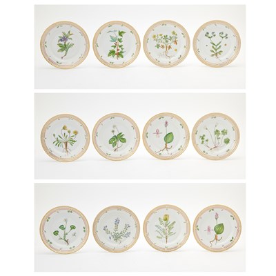 Lot 690 - Set of Twelve Royal Copenhagen Flora Danica Porcelain Salad Plates