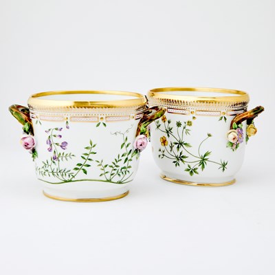 Lot 692 - Two Royal Copenhagen Flora Danica Porcelain Wine Coolers