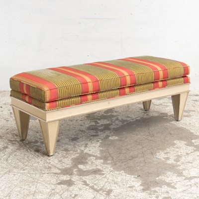 Lot 21 - Upholstered Painted Window Bench