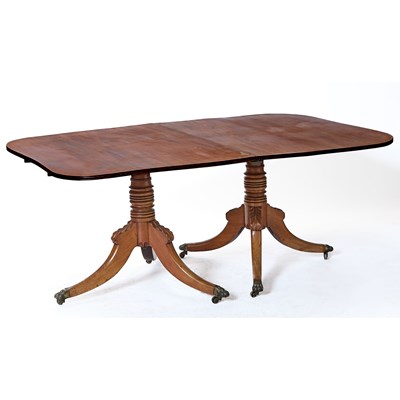 Lot 359 - Classical Mahogany Double-Pedestal Dining Table