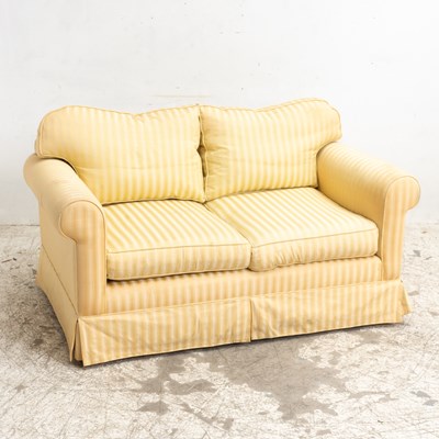 Lot 40 - Yellow Striped Upholstered Loveseat