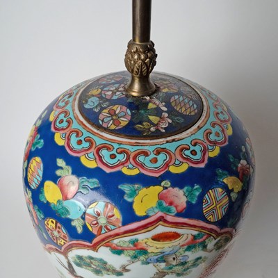 Lot 522 - Pair of Chinese Porcelain Vases Mounted into Lamps