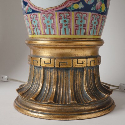 Lot 522 - Pair of Chinese Porcelain Vases Mounted into Lamps
