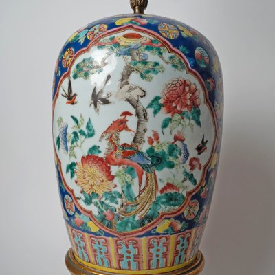 Lot 522 - Pair of Chinese Porcelain Vases Mounted into Lamps