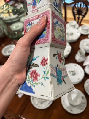 Lot 524 - Chinese Five-Piece Enameled Porcelain Garniture