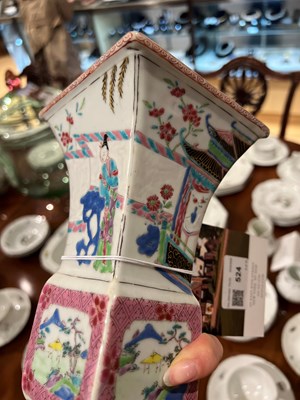 Lot 524 - Chinese Five-Piece Enameled Porcelain Garniture