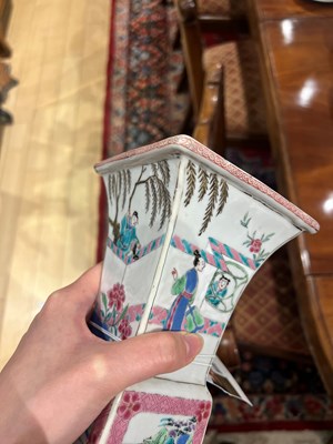 Lot 524 - Chinese Five-Piece Enameled Porcelain Garniture