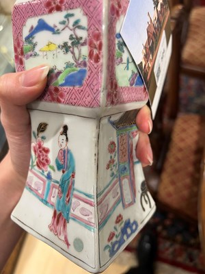 Lot 524 - Chinese Five-Piece Enameled Porcelain Garniture