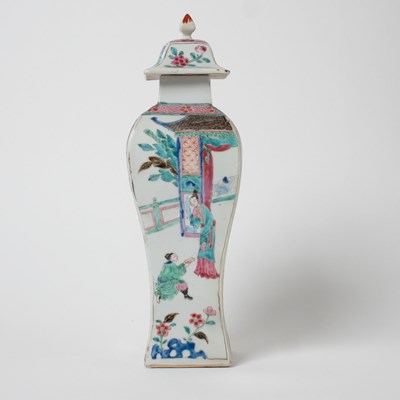 Lot 524 - Chinese Five-Piece Enameled Porcelain Garniture