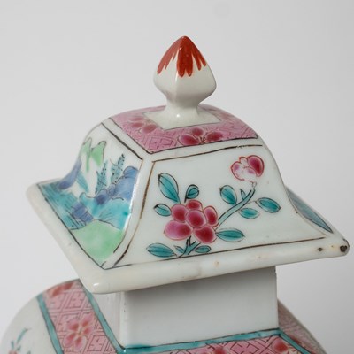 Lot 524 - Chinese Five-Piece Enameled Porcelain Garniture