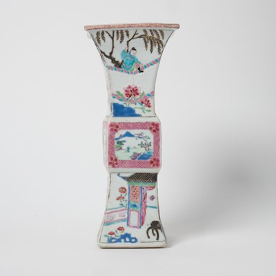 Lot 524 - Chinese Five-Piece Enameled Porcelain Garniture