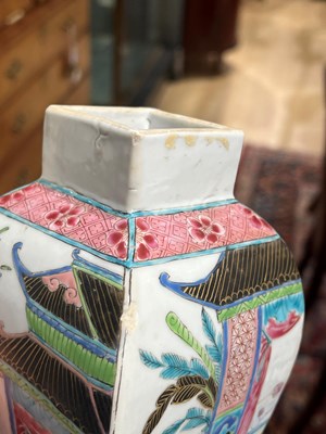 Lot 524 - Chinese Five-Piece Enameled Porcelain Garniture