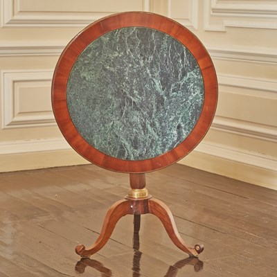 Lot 526 - Louis XVI Marble Inset Mahogany Tilt Top Gueridon