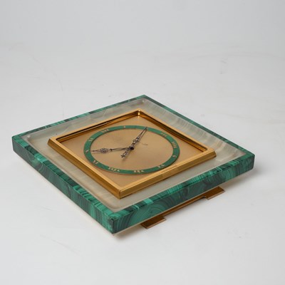 Lot 531 - Continental Onyx and Malachite Table Clock
