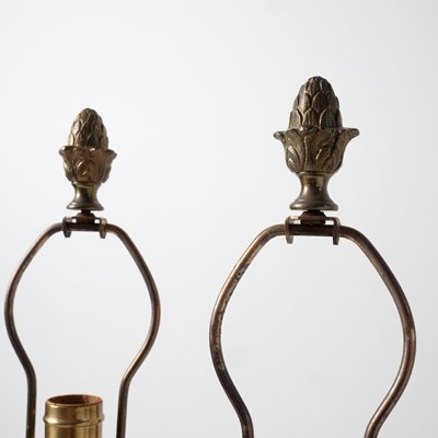 Lot 532 - Pair of Empire Gilt-Bronze Candlesticks made into Lamps
