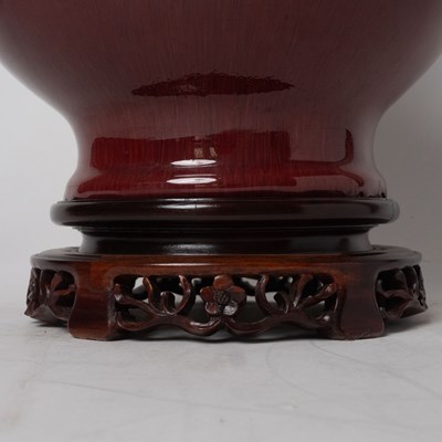 Lot 534 - Pair of Chinese Sang de Boeuf Glazed Porcelain Lamps