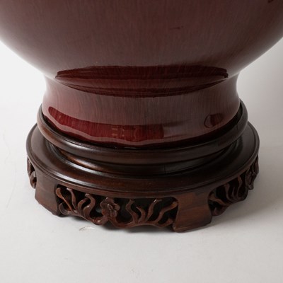 Lot 534 - Pair of Chinese Sang de Boeuf Glazed Porcelain Lamps