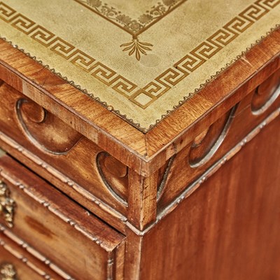 Lot 535 - George III Style Leather-Inset Mahogany Partner's Pedestal Desk