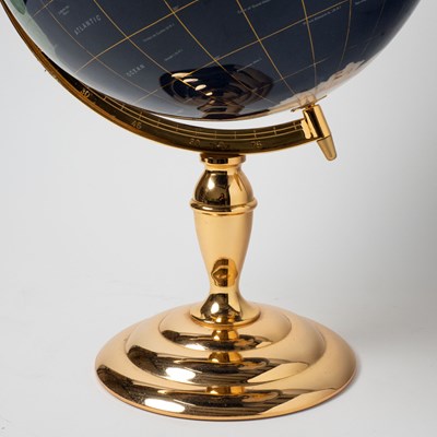 Lot 539 - Decorative Gilt Brass and Hardstone Inlaid World Globe