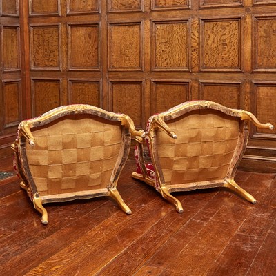 Lot 550 - Set of Four Louis XV Giltwood Fauteuils a La Reine