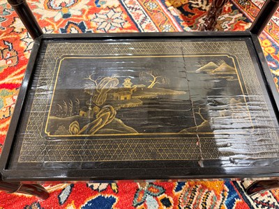 Lot 541 - Pair of Chinoiserie Decorated Two-Tier Side Tables