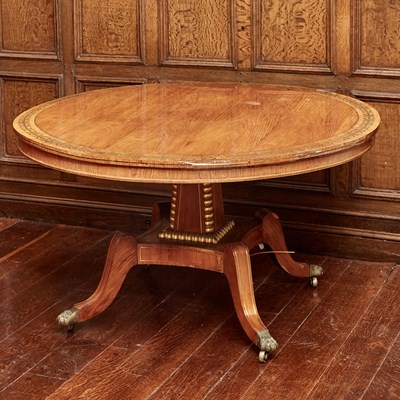 Lot 546 - Regency Brass Inlaid Parcel Gilt Rosewood Center Table
