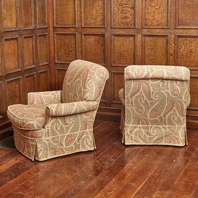 Lot 563 - Pair of Modern Upholstered Club Chairs