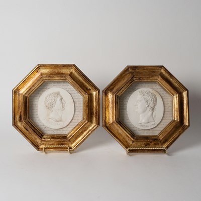 Lot 568 - Set of Four Neoclassical Style Plaster Reliefs of Caesars