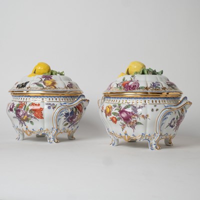 Lot 569 - Pair of Nymphenburg Porcelain Covered Small Tureens
