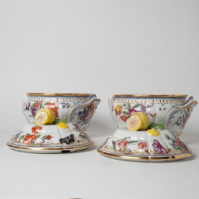Lot 569 - Pair of Nymphenburg Porcelain Covered Small Tureens