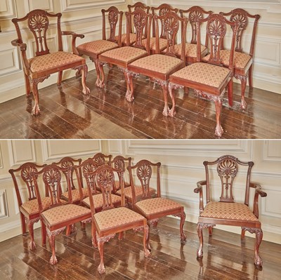 Lot 570 - Set of Eighteen George III Style Mahogany Dining Chairs