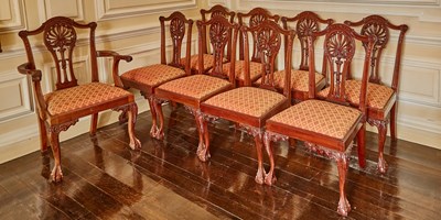 Lot 570 - Set of Eighteen George III Style Mahogany Dining Chairs