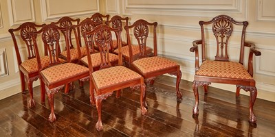 Lot 570 - Set of Eighteen George III Style Mahogany Dining Chairs