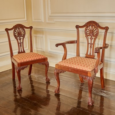 Lot 570 - Set of Eighteen George III Style Mahogany Dining Chairs