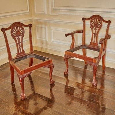Lot 570 - Set of Eighteen George III Style Mahogany Dining Chairs