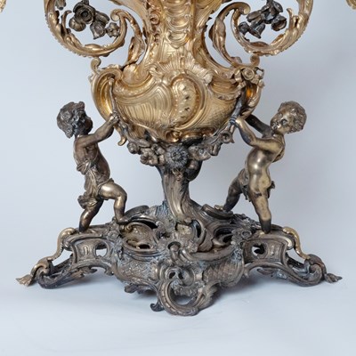 Lot 572 - Monumental Louis XV Style Patinated and Gilt-Bronze Centerpiece