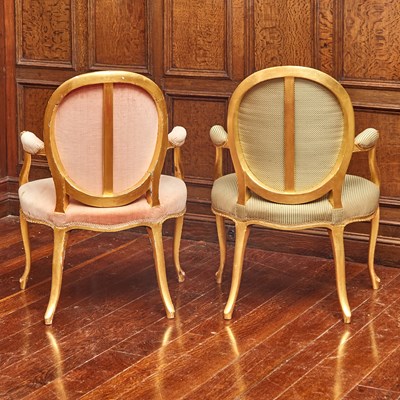 Lot 552 - Set of Six George III Giltwood Armchairs
