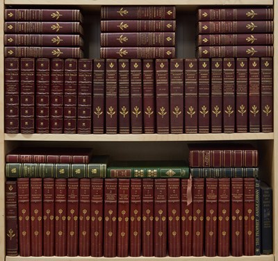 Lot 583 - A library of finely bound books, including sets of Poe, Dickens, and Twain