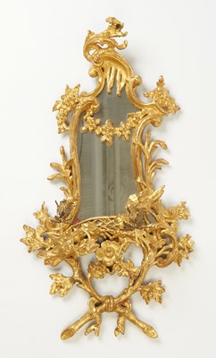 Lot 589 - Pair of George III Gilded Papier Mache Two-Light Girandoles