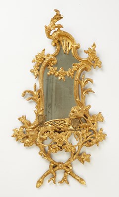 Lot 589 - Pair of George III Gilded Papier Mache Two-Light Girandoles